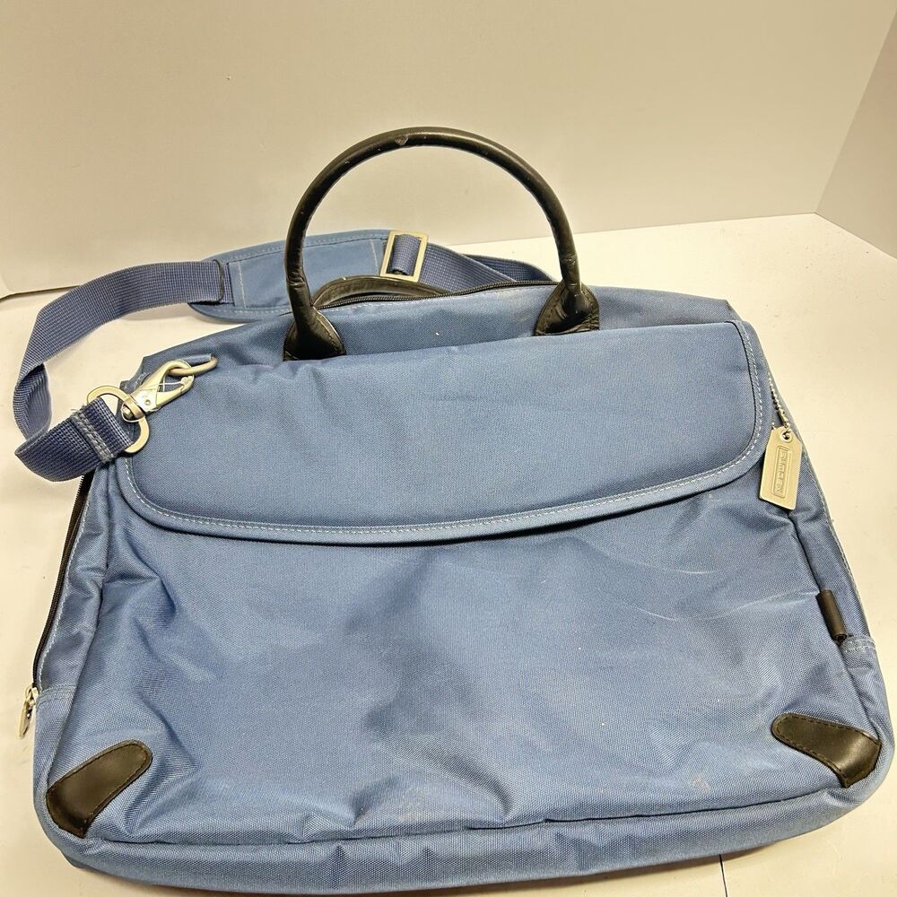Sumdex She Rules Slate Blue Ballistic Nylon Laptop Briefcase Messenger Bag